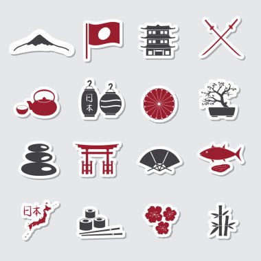 Japon Tema Etiketler eps10 ayarla