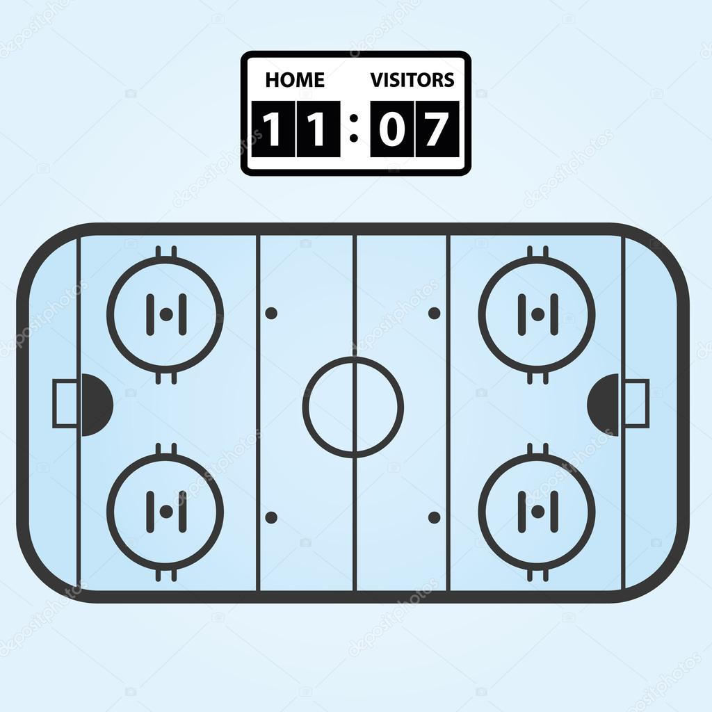 ice hockey field plan with score board eps10
