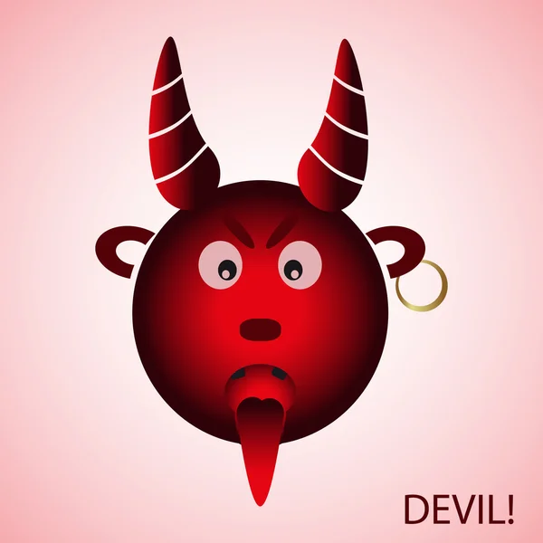 Червоний злий мультяшний диявол з пекла eps10 — стоковий вектор