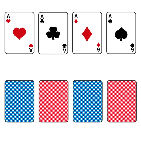 玩扑克牌组的四个 ace eps10 — 图库矢量图片