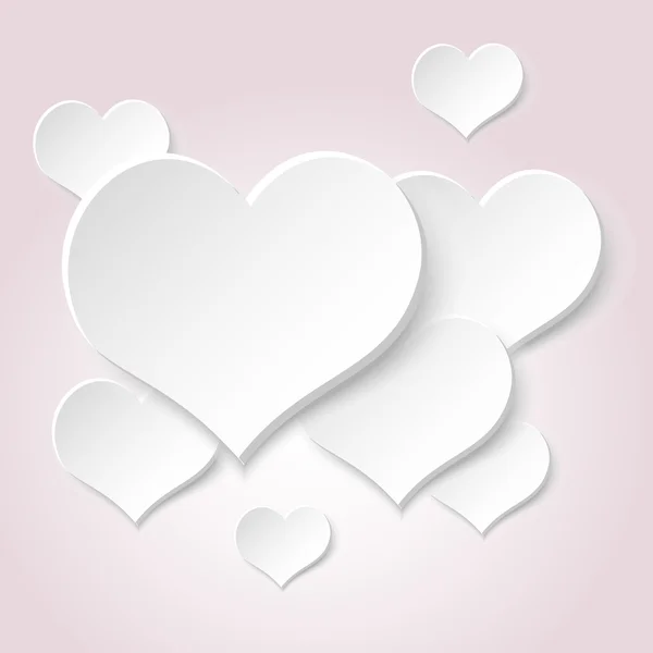 Witte valentine haarden van papier decoratie element eps10 — Stockvector