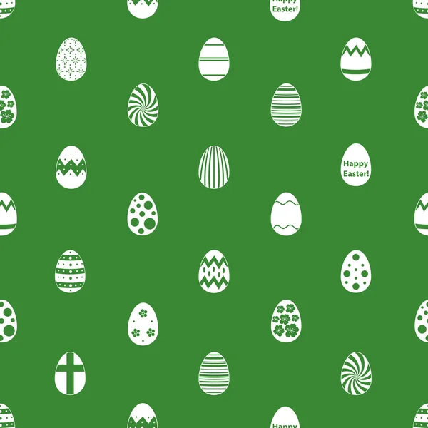 Различные дизайн пасхальных яиц бесшовный зеленый узор eps10 — стоковый вектор