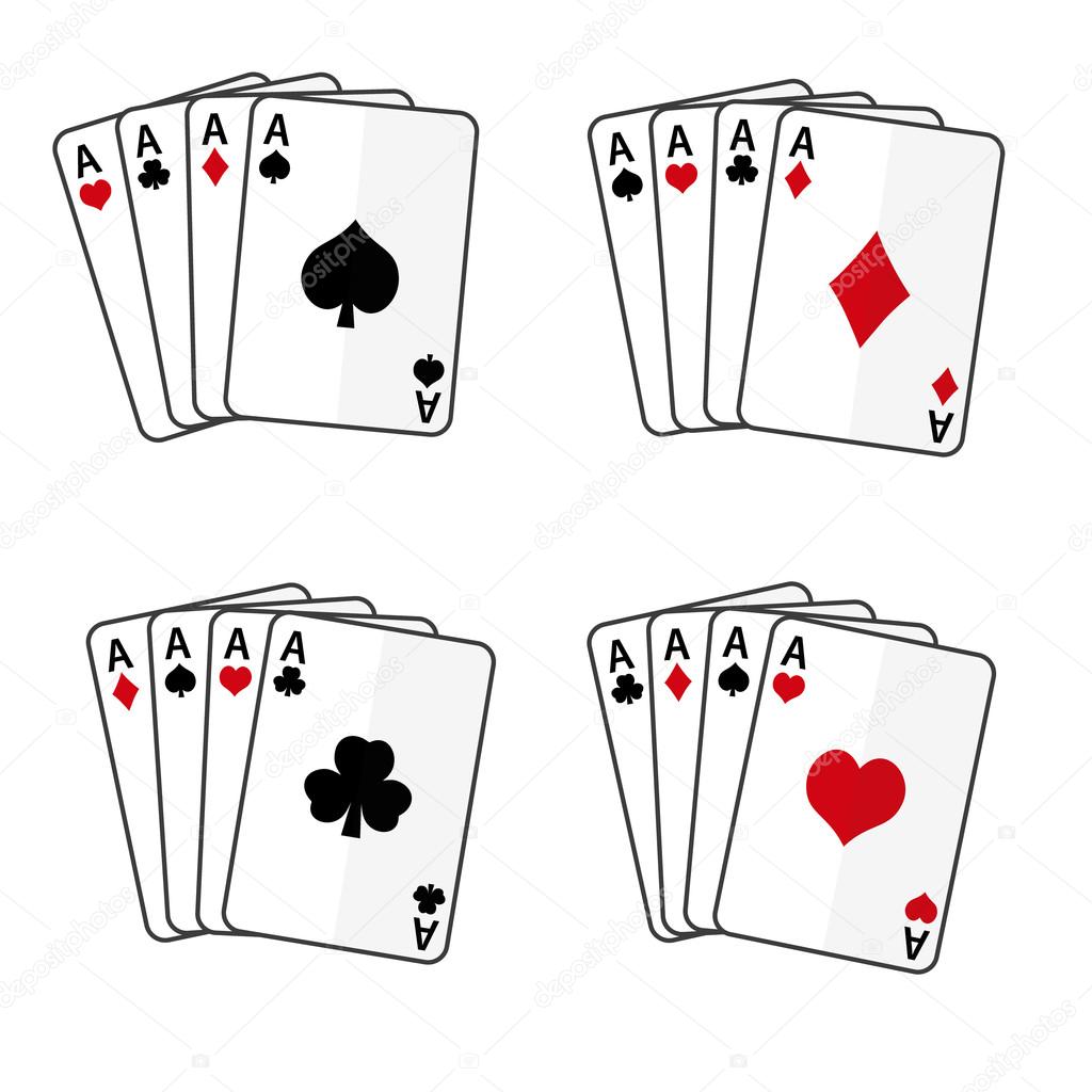 sets of playing cards with four aces eps10