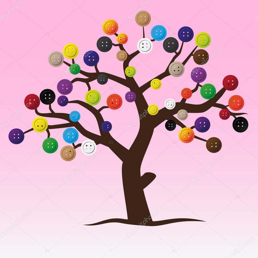 mystic button tree with color buttons for clothing eps10