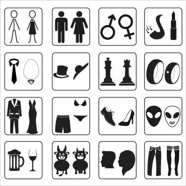 man and woman public toilets icons eps10 clipart
