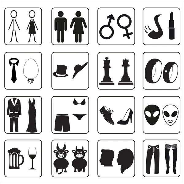 Man en vrouw openbare toiletten pictogrammen eps10 — Stockvector