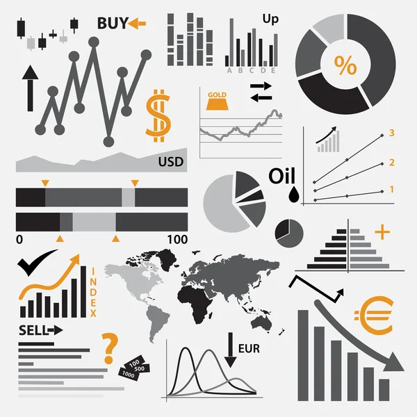 Various graphs for your business or stock market eps10 — Stock Vector