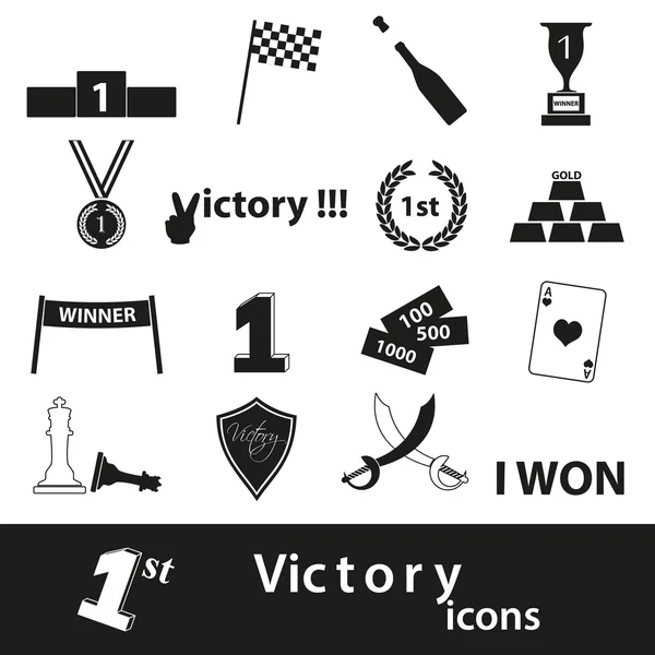 Symboles de victoire sans faille ensemble d'icônes eps10 — Image vectorielle
