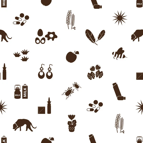 Allergy and allergens icons seamless pattern eps10 — Stock Vector