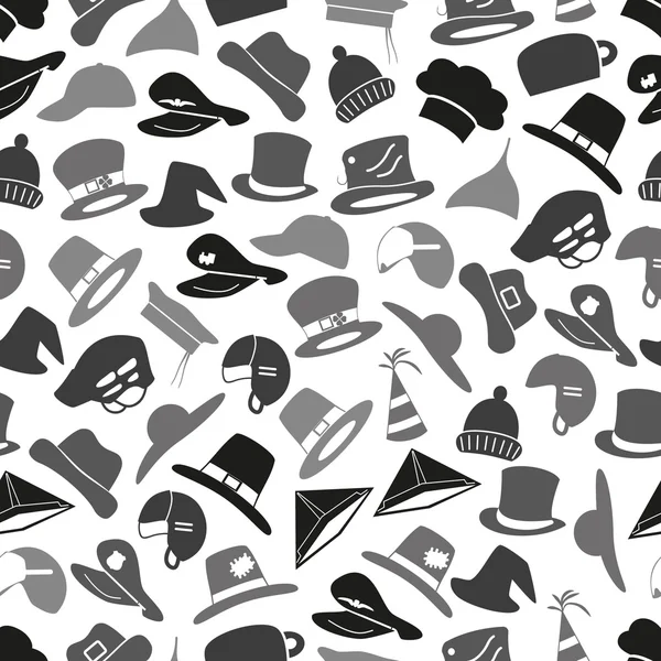 Gray hats icons set seamless pattern eps10 — Stock Vector