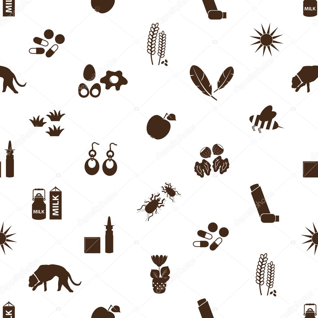 allergy and allergens icons seamless pattern eps10