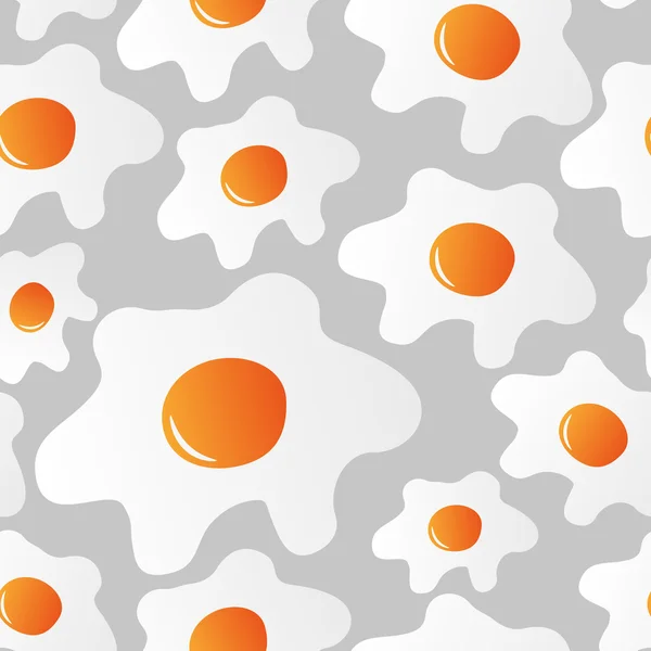 Fried eggs food for breakfast seamless pattern eps10 — Stock Vector