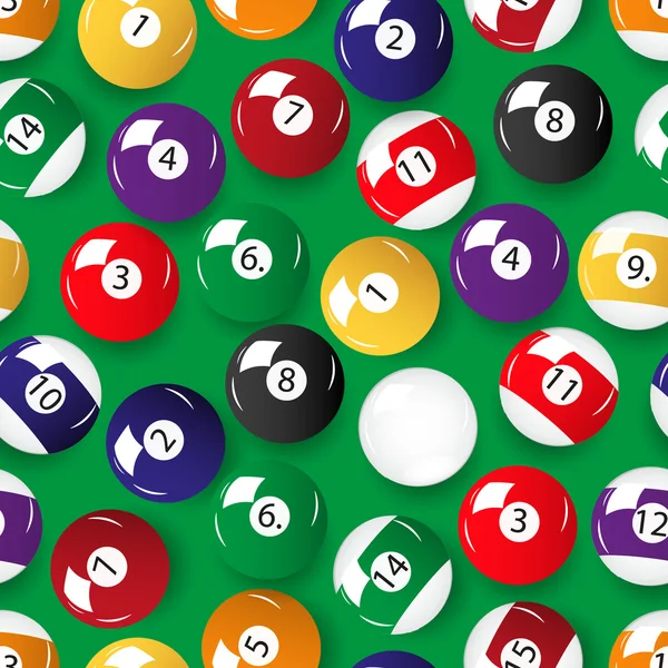 Set of color billiards balls seamless pattern eps10 — Stock Vector