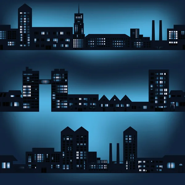 Miasto ciemne pejzaże w nocy z eps10 światła — Wektor stockowy