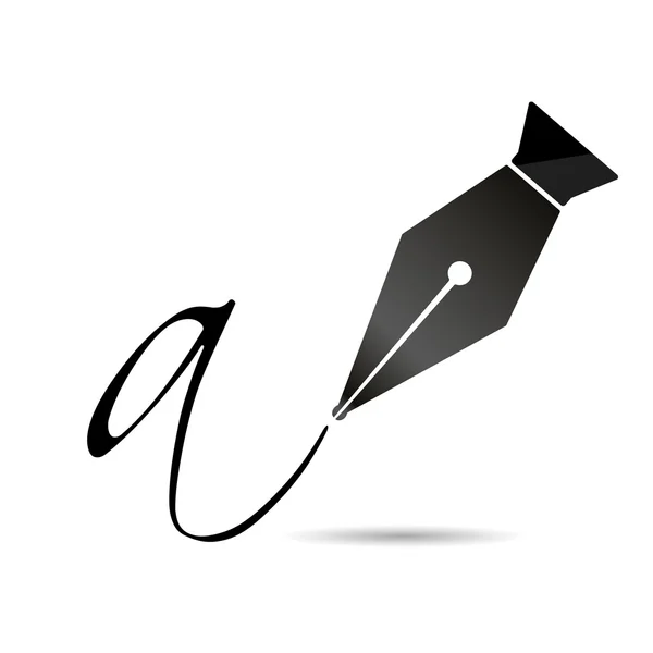 Stilografica disegno penna scrittura testo simbolo eps10 — Vettoriale Stock