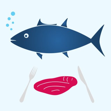 büyük ton balığı ve ton balığı eti gıda eps10