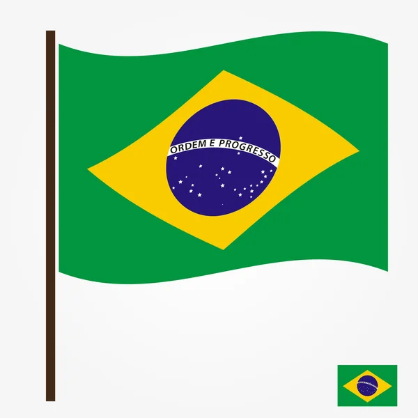 Brasilianische Flagge Nationales Symbol Farbvektor eps10 — Stockvektor