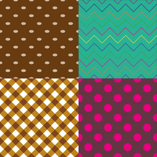 Four abstract retro seamless simple pattern eps10 — Stock Vector