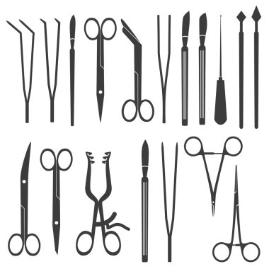 surgical istruments and tools for surgery eps10 clipart