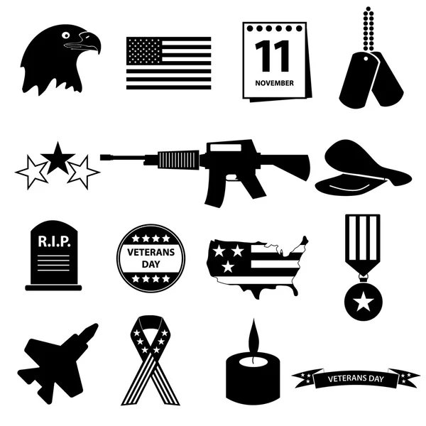 eps10 Amerikan Gaziler günü kutlama Icons set