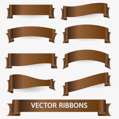 kahverengi çeşitli curver boş şerit eps10 afiş