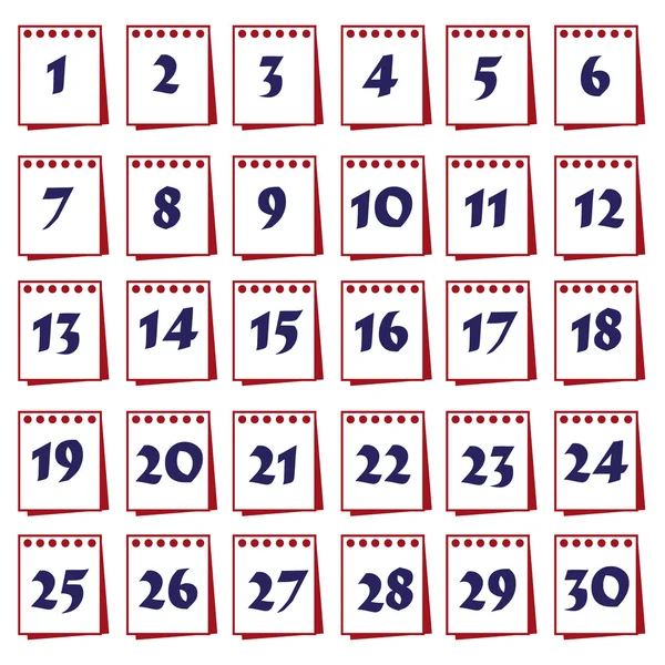 Ημερολόγια τοίχου με ημέρες εικονίδια που eps10 — Διανυσματικό Αρχείο