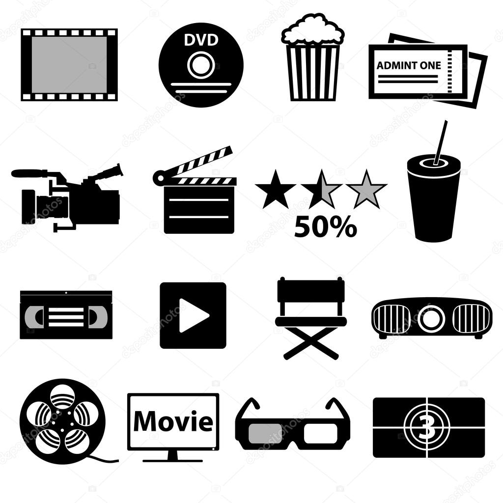 movie and cinema vector icons set eps10