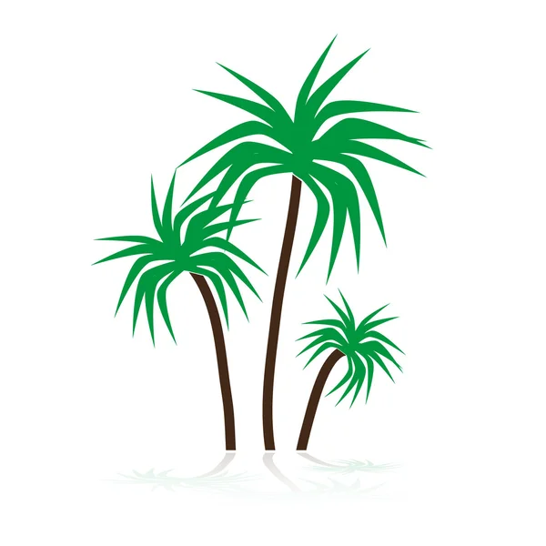 Semplici palme tropicali verdi simboli eps10 — Vettoriale Stock