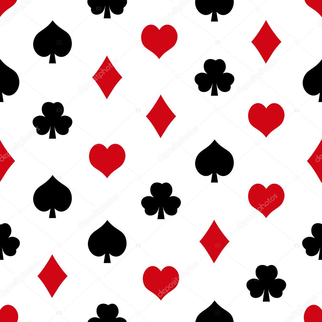 playing cards symbols set seamless pattern eps10