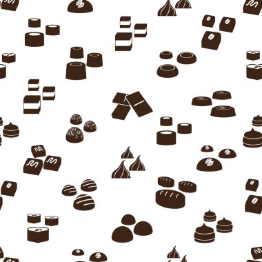 tatlı çikolata truffles simgeler seamless modeli eps10