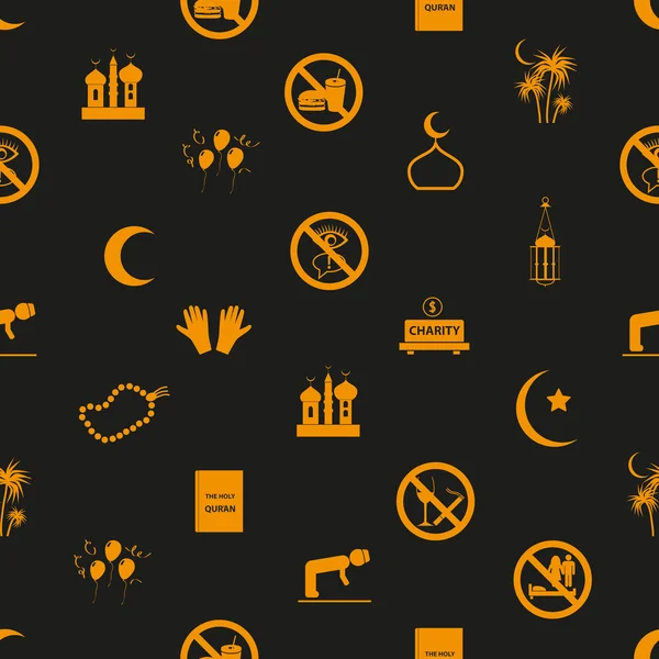 Ramadán islam iconos de vacaciones patrón sin costuras eps10 — Vector de stock