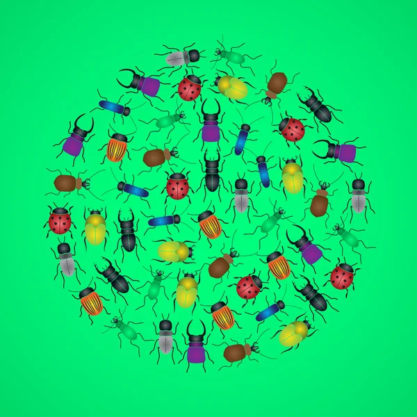 バグや虫サークル eps10 のアイコンの色 — ストックベクタ