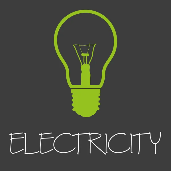 Elektricitet text och lampa symbol eps10 — Stock vektor