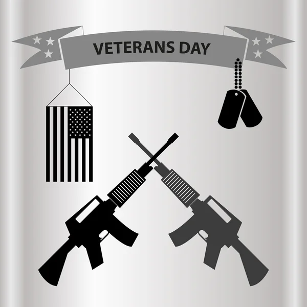 American veterans day celebration in grayscale eps10 — Stock Vector