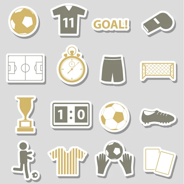 足球足球简单黑色贴纸设置 eps10 — 图库矢量图片