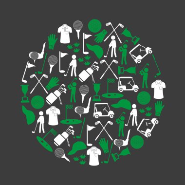 Golf Spor basit renk simgeleri daire eps10 