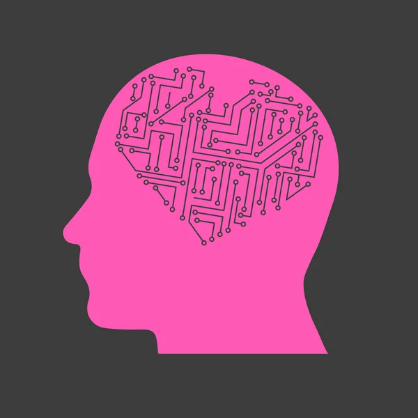 Cuore elettrico in rosa testa ricerca tecnica design banner e sfondo eps10 — Vettoriale Stock