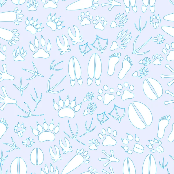 hayvan ayak izleri mavi ve beyaz sorunsuz eps10 desen