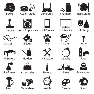 shop department simple vectors symbols set eps10 clipart