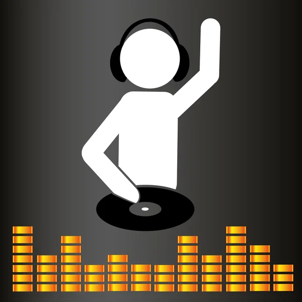 Musik-Club-DJ-Symbol und Equalizer eps10 — Stockvektor