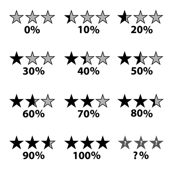 Bintang dan persentase untuk rating dan ulasan eps10 - Stok Vektor