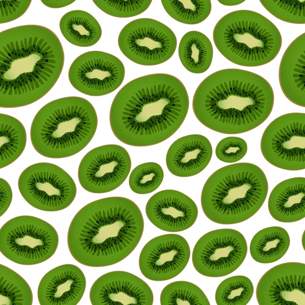 Kiwi en rodajas coloridas frutas patrón sin costuras eps10 — Archivo Imágenes Vectoriales