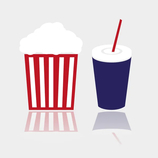 Semplice popcorn e cola per il cinema eps10 — Vettoriale Stock