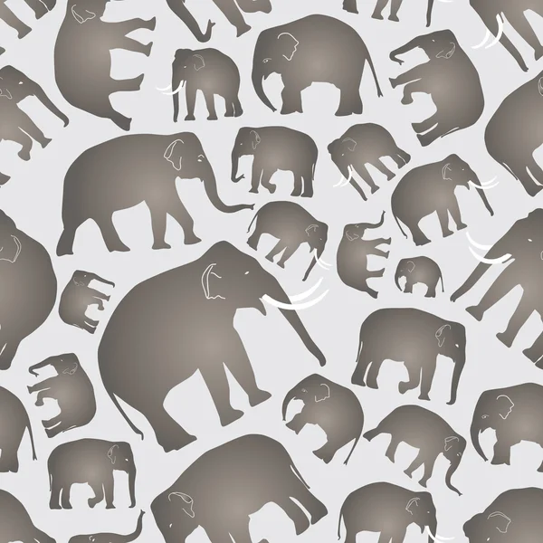 Gray vector elephants simple seamless pattern eps10 — Stock Vector