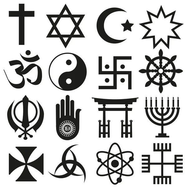 Religions du monde symboles ensemble vectoriel d'icônes eps10 — Image vectorielle