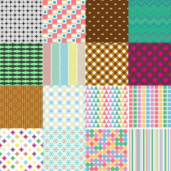 Big set of abstract retro seamless simple patterns eps10 — Stock Vector