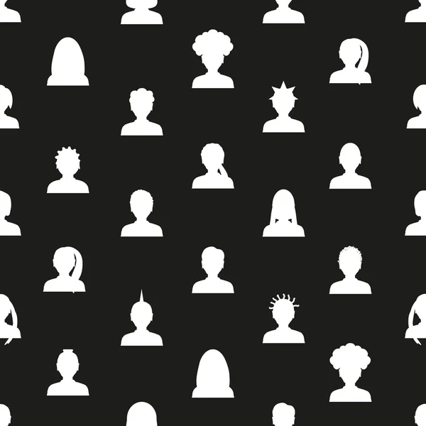 Mannen en vrouwen hoofd eenvoudige avatar pictogrammen naadloze patroon eps10 — Stockvector