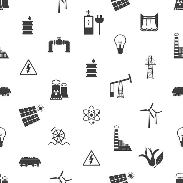 Icônes d'électricité et d'énergie et symbole modèle sans couture eps10 — Image vectorielle