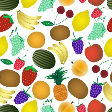 renkli çeşitli meyve yaz Dikişsiz desen eps10
