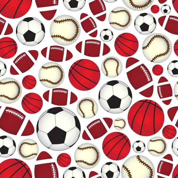 様々 なスポーツのボール シームレスな色パターン eps10 — ストックベクタ